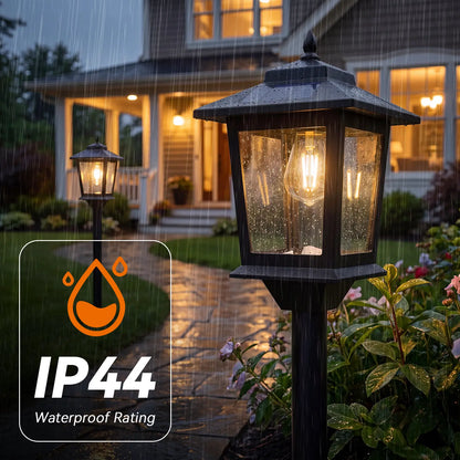 Aluminum Solar Lamp Post Light 2 Pcs Warm White Solar Powered OutdoorDecor for Garden Pathway