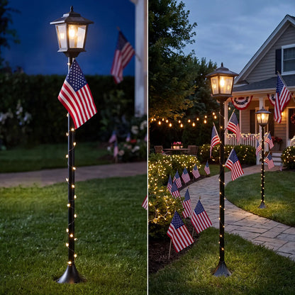 Aluminum Solar Lamp Post Light 2 Pcs Warm White Solar Powered OutdoorDecor for Garden Pathway