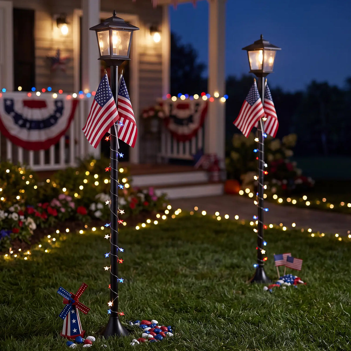 Aluminum Solar Lamp Post Light 2 Pcs Warm White Solar Powered OutdoorDecor for Garden Pathway